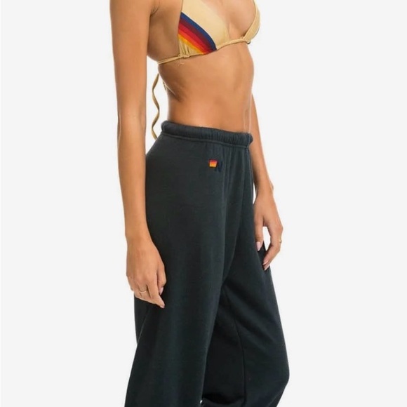 Aviator Nation Charcoal Joggers with Red Hearts - Picture 3 of 4